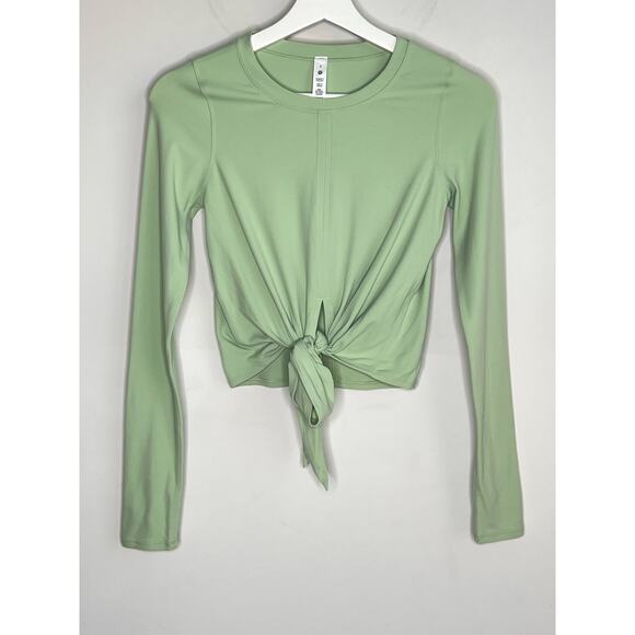 Lululemon Time to Restore Nulu Long Sleeve Cropped Long Sleeve Creamy Mint 2 - Picture 2 of 6